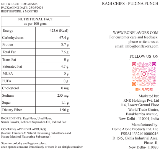 RAGI CHIPS - PUDINA PUNCH
